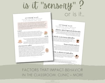 Child Behavior Handout | Sensory & Trauma Factors (Digital Download)