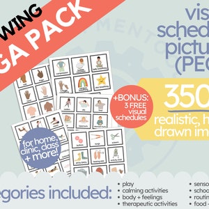 Visual Schedule Picture Cards | The GROWING Mega Pack | Hand-drawn Illustrations | Pediatric Occupational Therapy | Digital Download