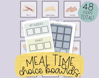 Meal Time Choice Boards: Encouraging Autonomy + Choice Making with Foods | Toddler Resource | Toddler Meal Time | Digital Download