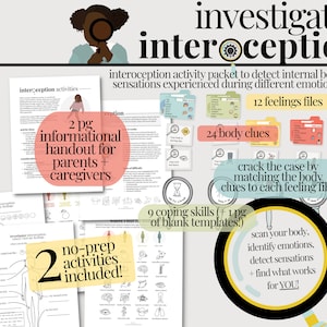 Activités d'interoception + régulation : zones compatibles, aucune préparation incluse | Système sensoriel | Ressource de thérapie pédiatrique | Téléchargement numérique