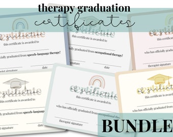 Therapy Graduation Certificate Bundle: OT, ST, PT (Digital Download)