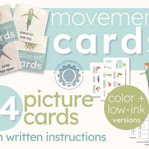 Instant Download | Movement Card Deck | Occupational Therapy | Physical Therapy | Gross Motor | Motor Planning | Sequencing | Core Strength