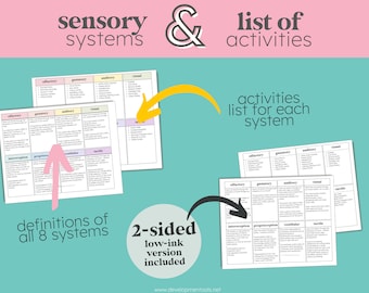 Sensory Simplified | Informational Handout with Definitions + Activities | Occupational Therapy | Special Education | Early Intervention