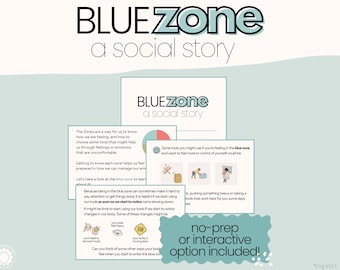 Blue Zone Social Story | Feelings & Self Regulation (Digital Download)