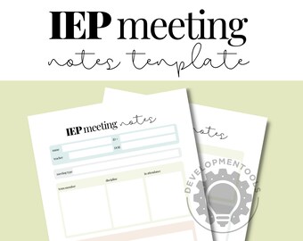 IEP-Besprechungsnotizen Vorlage | Grafik Organizer (Digitaler Download)