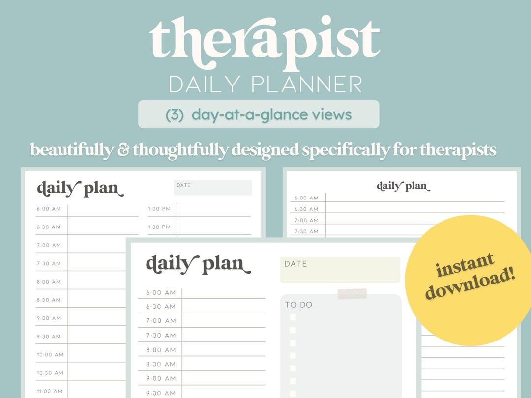 Occupational Therapist Daily Planner | Minimalist OT Visual Schedule ...