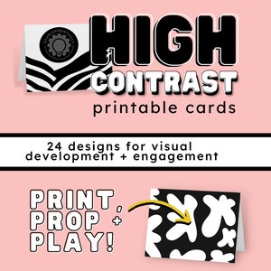 Printable High Contrast Visual Cards | Tummy Time | Infant Playtime Printables | Pediatric Occupational Therapy | Special Education