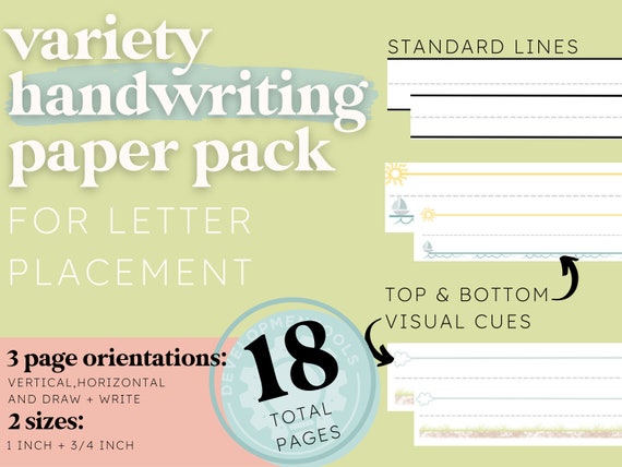Adaptive Handwriting Paper Occupational Therapy Special - Etsy