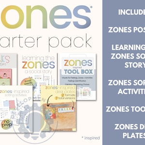 Zones of Regulation Inspired Starter Pack | Self Regulation | Social Emotional | Calm Down Tools | Special Education | Occupational Therapy