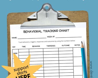 Behavior Tracking Chart | Early Intervention | School Resource | Occupational Therapy | Special Education | Classroom Management | Behavior