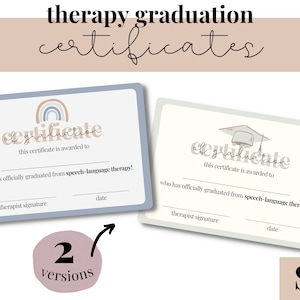 Speech Therapy Resource | Therapy Graduation Certificate for School, Outpatient Speech Therapy | Pediatric Therapy | Digital Download