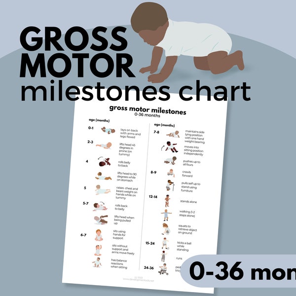 Gross Motor Milestones Chart | Early Intervention | Early Childhood | Occupational Therapy | Physical Therapy | Instant Download