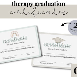 Occupational Therapy Resource | Therapy Graduation Certificate for School, Outpatient Speech Therapy | Pediatric Therapy | Digital Download