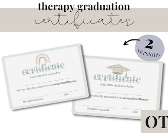 Therapy Graduation Certificate | OT, Speech, Pediatric (Digital Download)