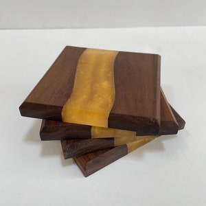 Epoxy River Coasters, Set of 4