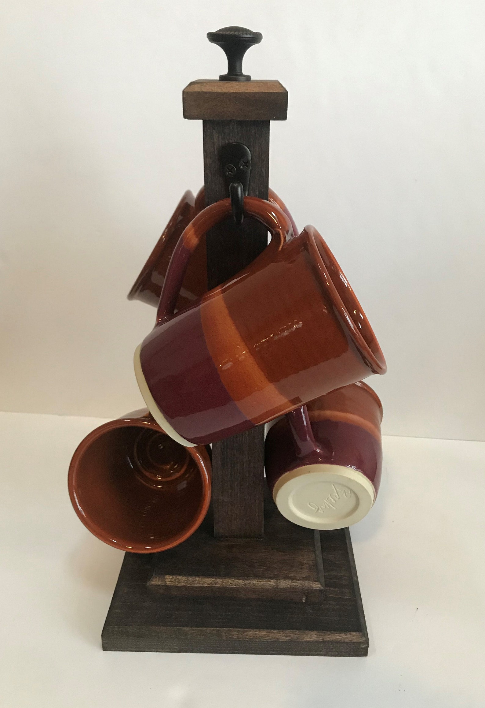 Wooden Mug Tree Etsy