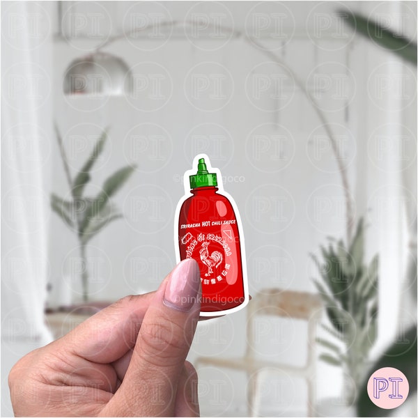 Sriracha Sticker, hot sauce, hot chili sticker, pho sticker, Best Friend Gift, Laptop Decals, Food Sticker, Macbook, Stickers Macbook Pro