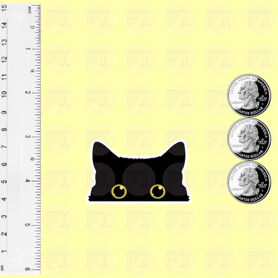 Black Cat Peeking - Black Cat - Sticker