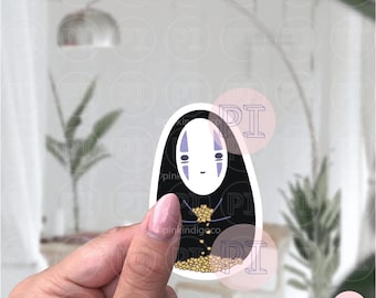 Sem rosto, adesivos, adesivo de vinil brilhante anime, presente de melhor amigo, decalques para laptop, decalque, decalque para Macbook, adesivos para Macbook Pro