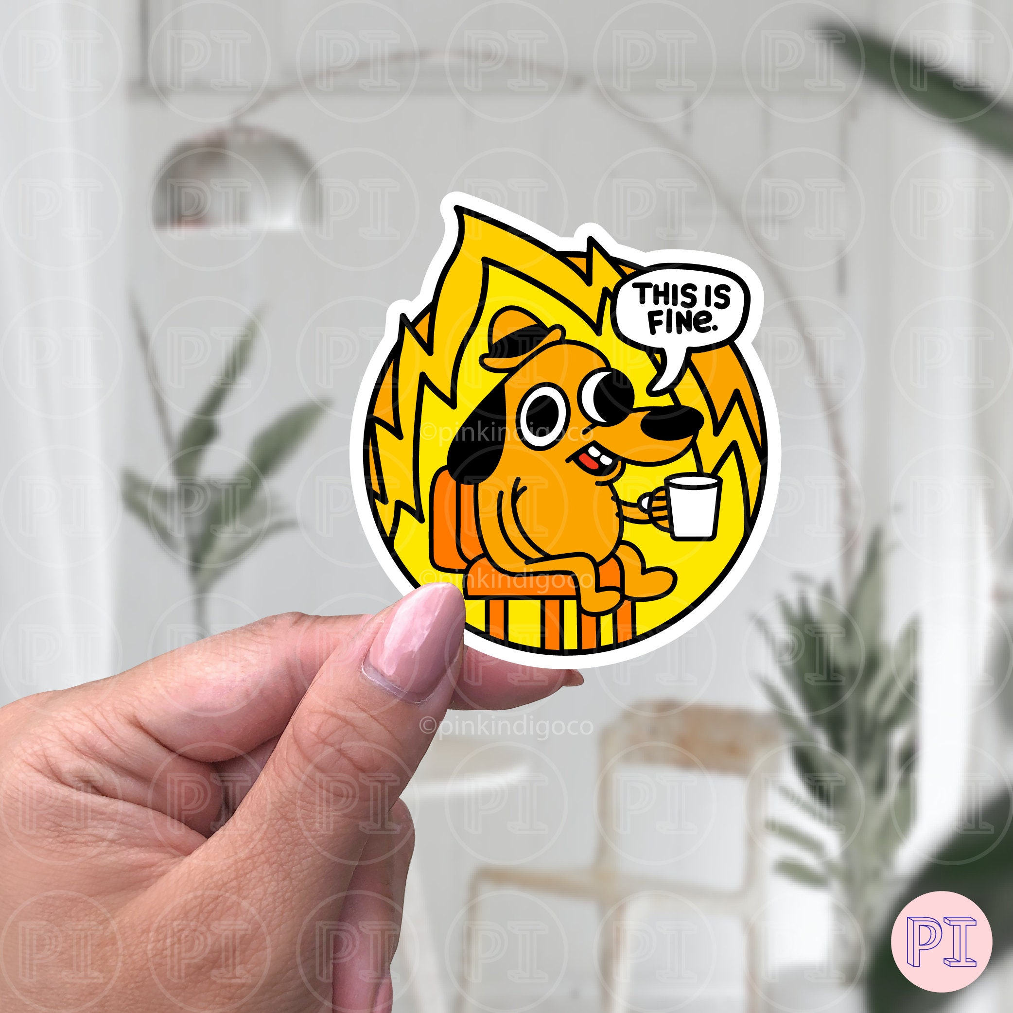 This is Fine Sticker This is Fine Meme Sticker This is Fine - Etsy Canada