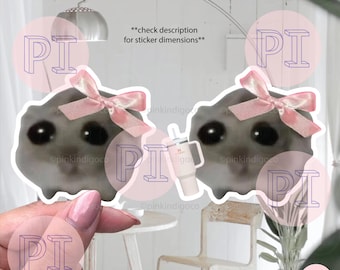 Sad Hamster Sticker, Sad Hamster meme sticker, Hamster sticker, meme sticker, Sad Hamster with bow laptop cute bow, im just a girl, tiktok