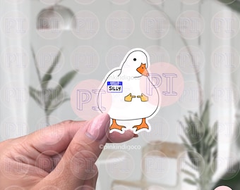Dumme Gans Aufkleber, schüchterne Gans Aufkleber, Gans Aufkleber, niedlicher Gans Aufkleber, uwu Aufkleber, niedlicher Entenaufkleber, lustiger Aufkleber, meme Aufkleber