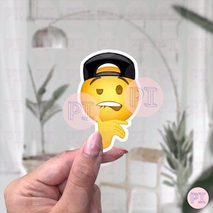 Fuckboy Emoji Meme Sticker | Fuckboi Emoji Sticker | Lip Bite Emoji Sticker | Baseball Cap Lip Bite Emoji Sticker | Laptop Sticker | Sticker