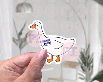 Dumme Gans Aufkleber, Gänseaufkleber, Gänsememaufkleber, niedlicher Gänseaufkleber, uwu Aufkleber, niedlicher Entenaufkleber, lustiger Aufkleber meme Aufkleber blöd