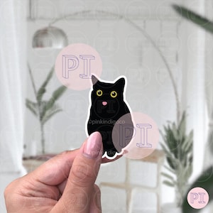 黒猫のミームのステッカー、猫のブレザーの舌のステッカー、ブレザーの猫のステッカー、ブレザーの舌の猫のミーム、黒猫のステッカー、ブレザーの猫、ラップトップのステッカー、ミーム