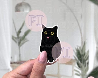 Black Cat Meme Sticker, Cat Blep Tongue Sticker, Blep Cat Sticker, Blep Tongue Cat Meme, Black Cat Sticker, Blep Cat, Laptop Sticker, meme