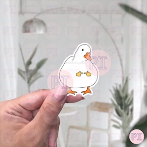 Shy Goose Sticker, goose meme sticker, cute goose sticker, uwu sticker, Duck knife sticker, cute duck sticker, funny sticker, meme sticker