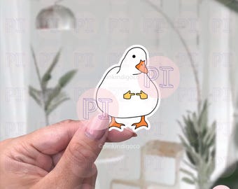 Schüchterner Gänseaufkleber, Gänsememaufkleber, niedlicher Gänseaufkleber, uwu Aufkleber, Entenmesseraufkleber, niedlicher Entenaufkleber, lustiger Aufkleber, meme Aufkleber