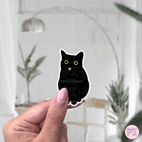 Black Cat Meme Sticker, Cat Blep Tongue Sticker, Blep Cat Sticker, Blep Tongue Cat Meme, Black Cat Sticker, Blep Cat, Laptop Sticker, meme