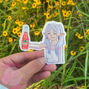 Frieren Jarritos - Más allá del final del viaje - Arte original - Pegatina de vinilo - Acabado brillante resistente al agua - Inspirado en el anime mexicano lindo manga divertido