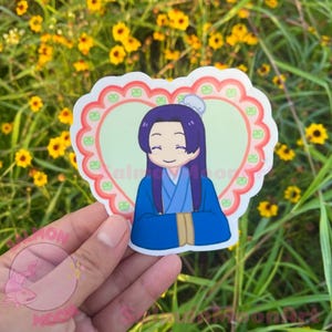 Coquete Coração de Sapo Jinshi - Arte Original do Diário do Boticário - Adesivo de Vinil - Acabamento Brilhante à Prova D'água - Inspirado em Anime Mangá Fofo Divertido