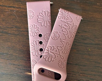 Samsung-horlogeband met gegraveerde zonnebloem, custom 20 mm 22 mm