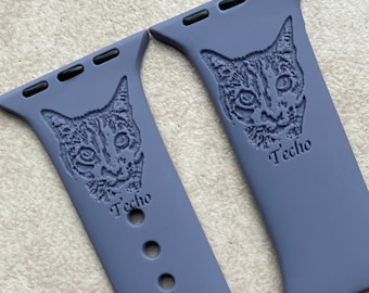Bracelet de montre gravé personnalisé, Bracelet avec image d&#39;animal de compagnie, Bracelet de montre avec image, Bracelet commémoratif, Portraits d&#39;animaux de compagnie, Bracelet avec image de famille, Logos de travail