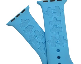 Laser Engraved Autism Awareness Apple Watch Band