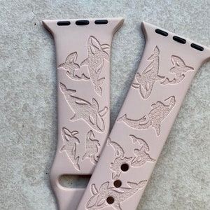 Orca Whales Watchband | Smart Watch | Whales iWatch | Whale | Laser Engraved Band | Killer Whale Band | Orca Watch Band | Engraved WatchBand