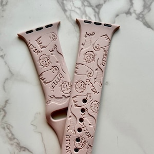 Otters Watchband, Apple Watch, Sea Otters Watch Band, Sea Otter Band, Laser Engraved Band, Otters, Otter WatchBand, Sea lions watchband, Sea