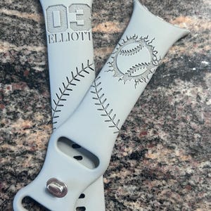 Laser Engraved Baseball Mom Apple Watch Band, Team Gift