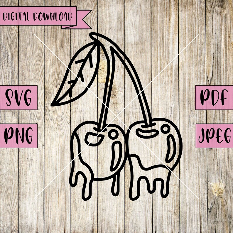 Dripping Cherries Svg Cherries Svg Cherries Clipart Cherrys Etsy España