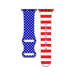 Red and White Stripes Watch Band Compatible with Apple Watch Series 1-9, 38mm, 40mm, 41mm, 42mm, 44mm, 45mm, 49mm, SE, SE2, Ultra, Ultra 2