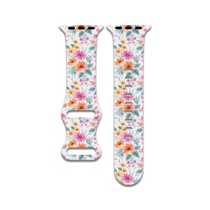 Colorful Floral Watch Band Compatible with Apple Watch Series 1-9, 38mm, 40mm, 41mm, 42mm, 44mm, 45mm, 49mm, SE, SE2, Ultra, Ultra , Vibrant