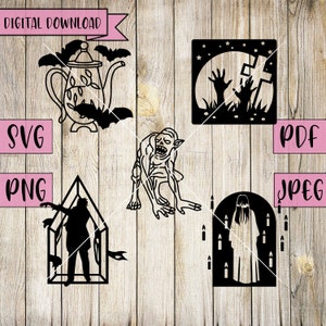 Halloween Design Bundle, Haunted Graveyard SVG, Zombies SVG, Halloween SVG, Friedhof Aufkleber, Silhouette, SVG-Datei, Halloween Bundle