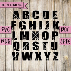 Floreale Abc Svg, Clipart alfabeto, Decalcomania dell'alfabeto, Lettere Svg, Fiore Svg, Abc Svg, Abc vettoriale, Silhouette, Cricut, Vinile, Download istantanei