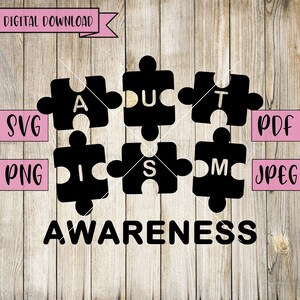 Autistic Puzzle Pieces Svg, Autism Awareness, Autism Disorder, Autism Svg, Autism Decal, Silhouette, Cricut, Vinyl, Autism Vector, Jpeg, Svg