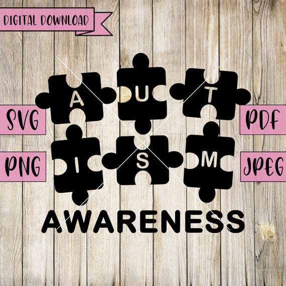 Autistic Puzzle Pieces Svg Autism Awareness Autism Disorder - Etsy