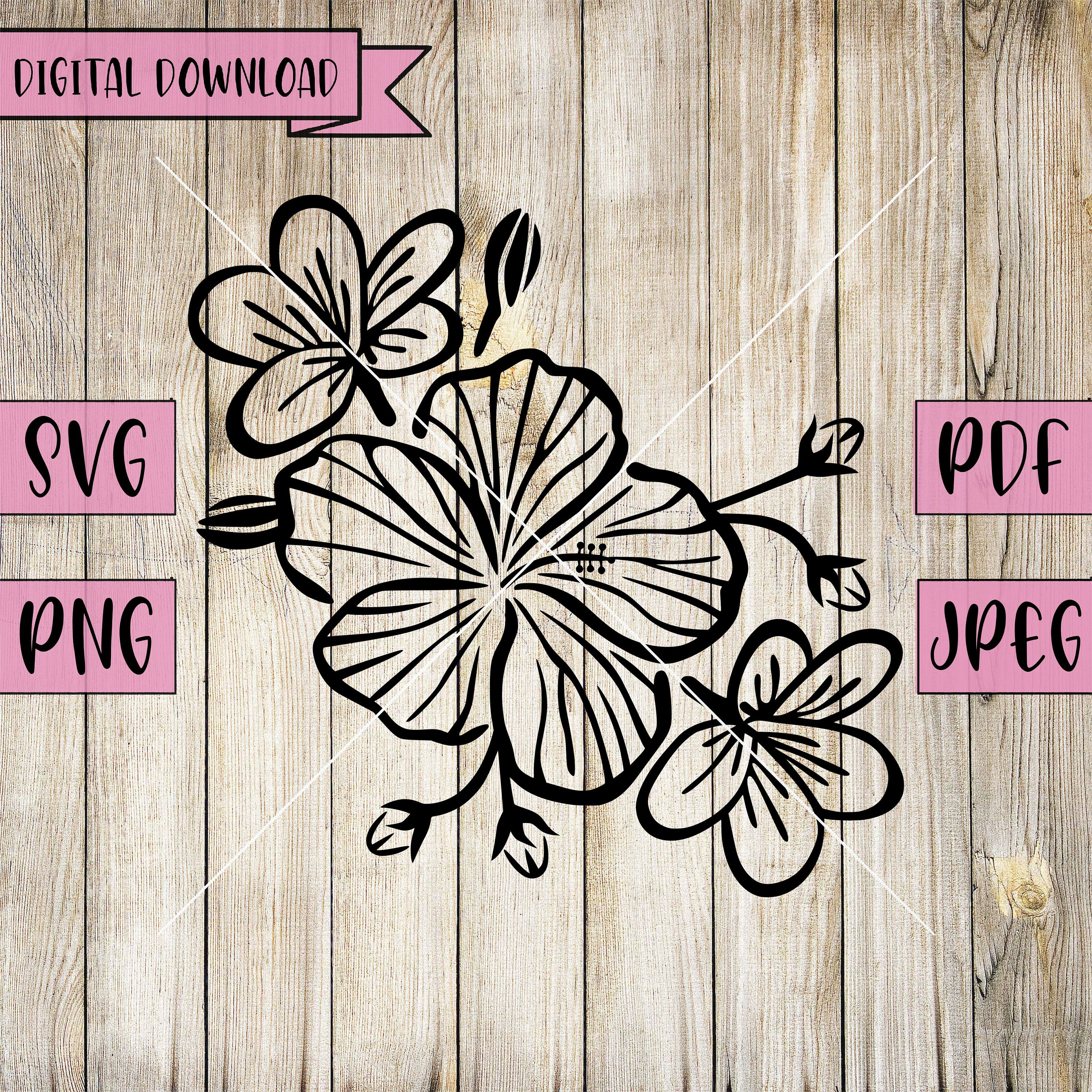 Hawaiian Flower Svg, Hawaiian Svg, Hibiscus Flower Svg, Hawaii Svg ...