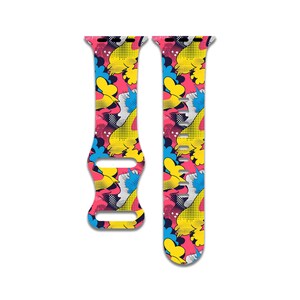 Pink Abstract Watch Band, Printed, Compatible with Apple Watch Series 1-9, 38mm, 40mm, 41mm, 42mm, 44mm, 45mm, 49mm, SE, SE2, Ultra, Ultra 2